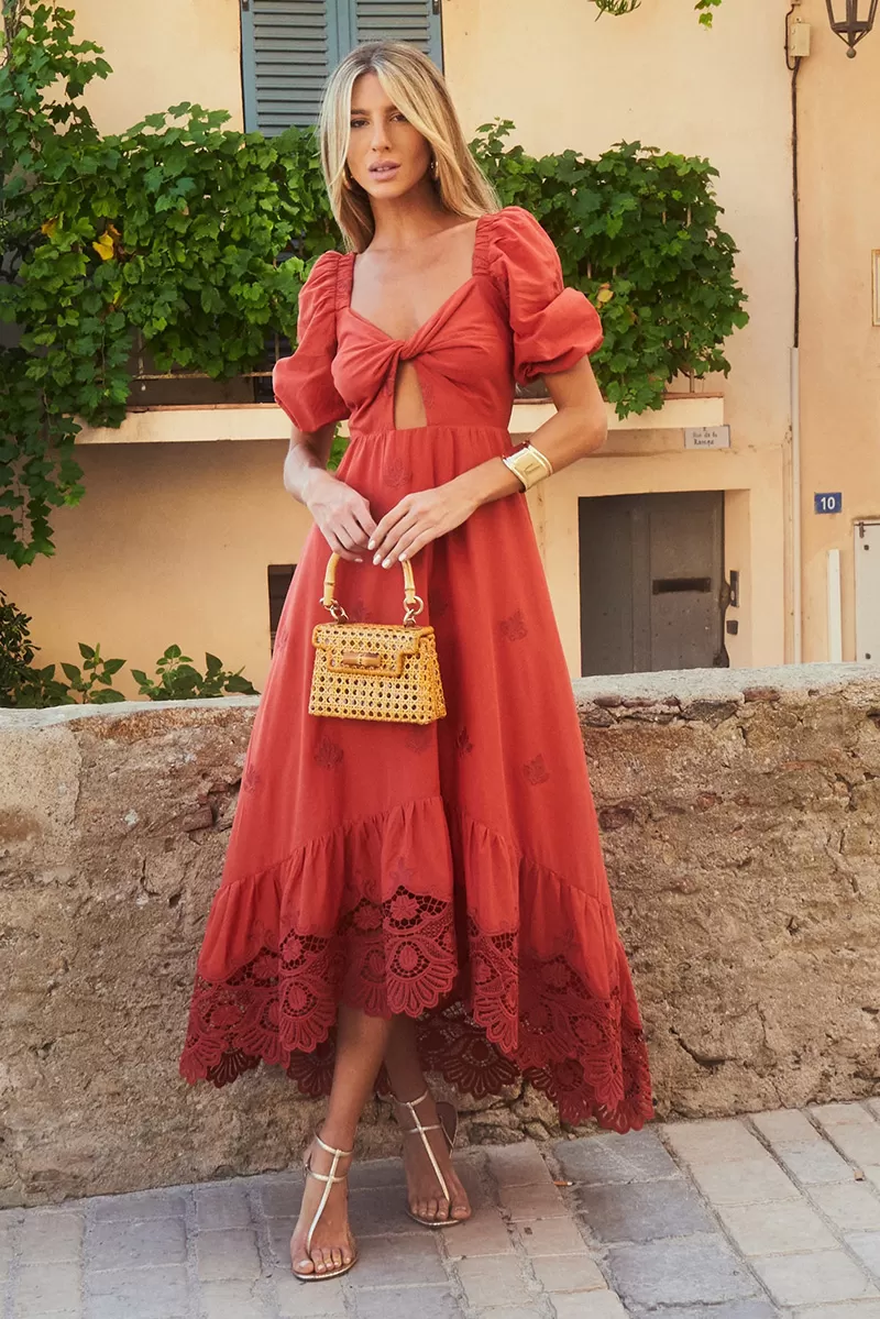 Dot Clothing - Vestido Dot Clothing Atena Laise Terracota - 2509TERRA