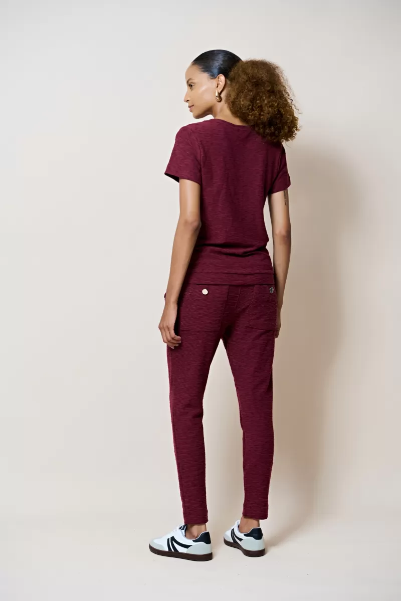 Hidrogênio - CALÇA MOLETOM JOGGER C/ PREGAS MARIANA VINHO - 18448043