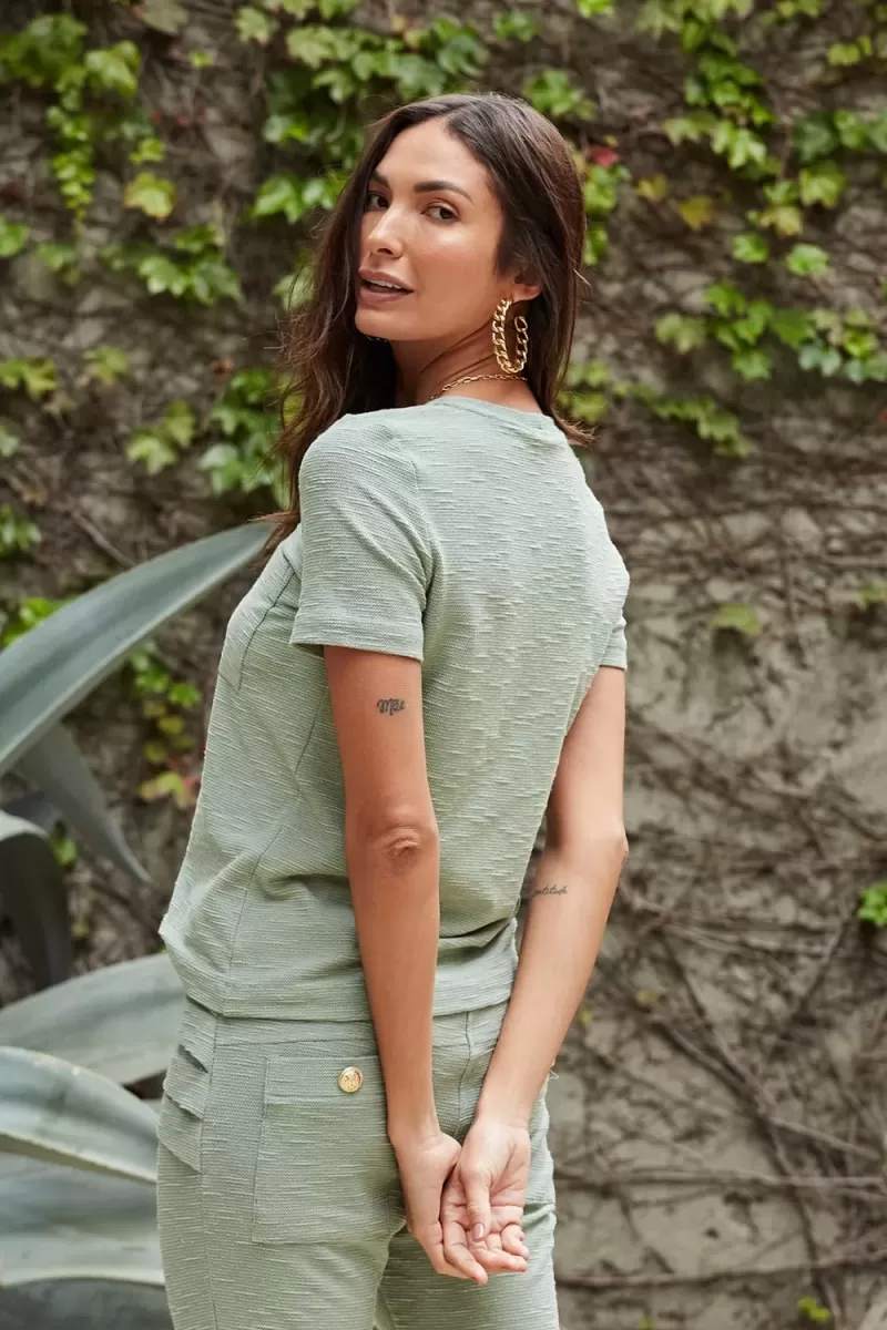 Hidrogênio - CALÇA JOGGER MARIA FERNANDA VERDE PRATEADO - 18752398