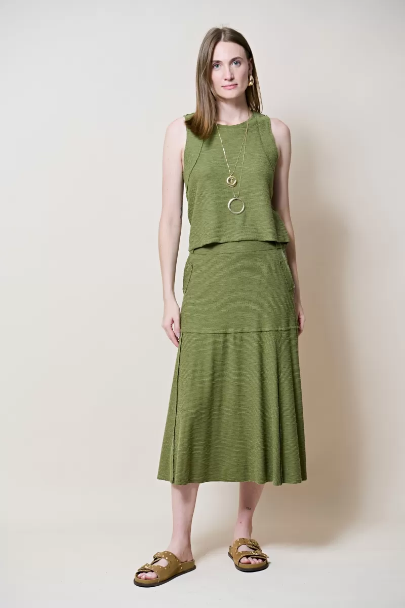 Hidrogênio - MOSS GREEN THREADED TANK TOP - 19806046