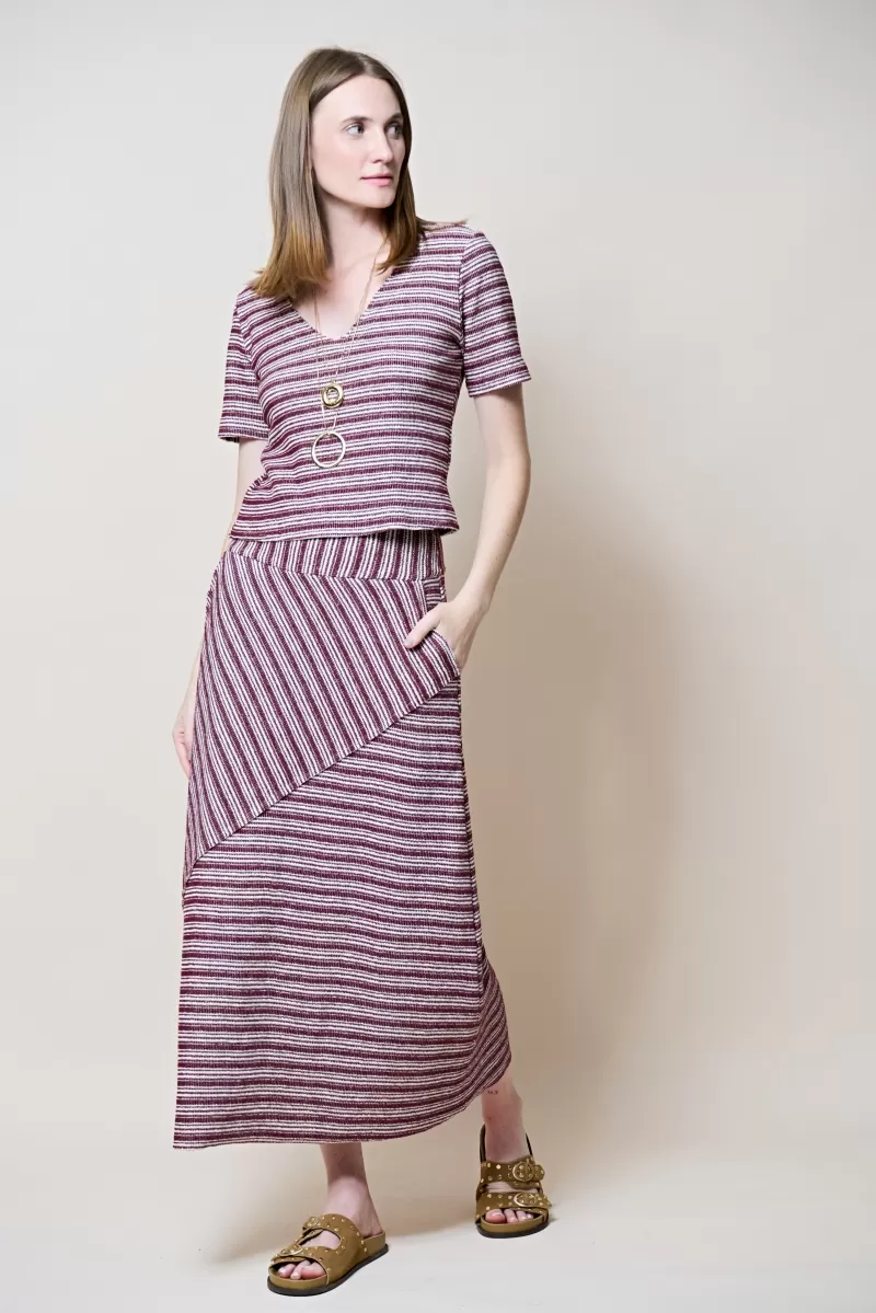 Hidrogênio - SAIA LONGUETE C/ RECORTE A FIO VINHO - 20325043