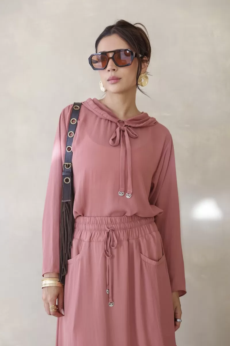 Hidrogênio - BLUSA C/ CAPUZ DEGAGE ROSE - 20280070