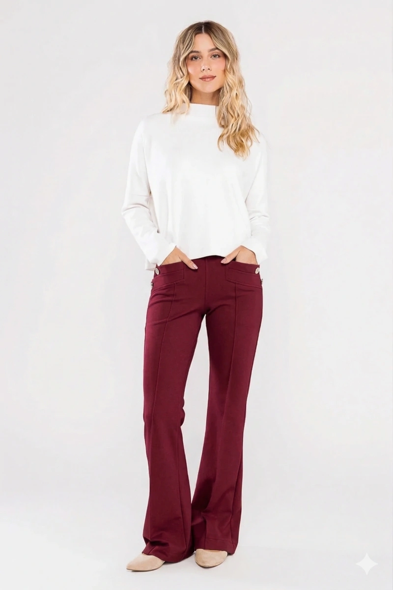 Hidrogênio - FLARE PANTS WITH WINE BLACKBERRY LAPELS - 20359097