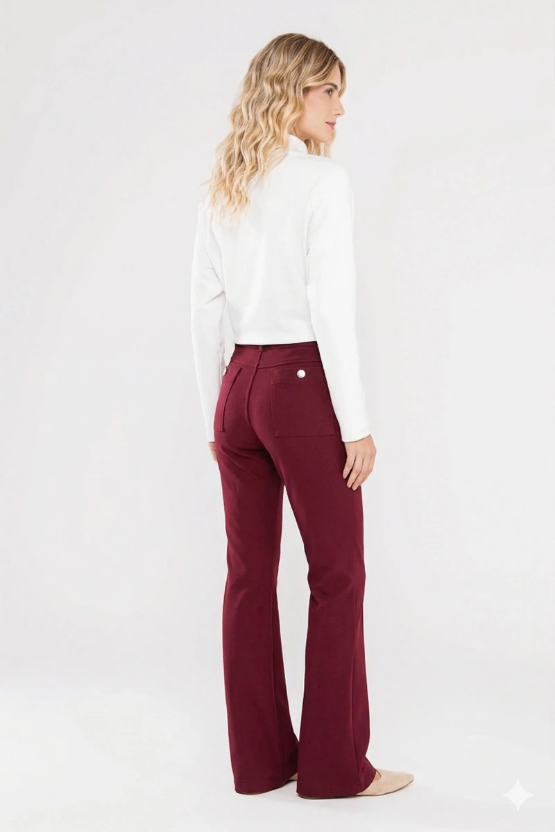 Hidrogênio - FLARE PANTS WITH WINE BLACKBERRY LAPELS - 20359097