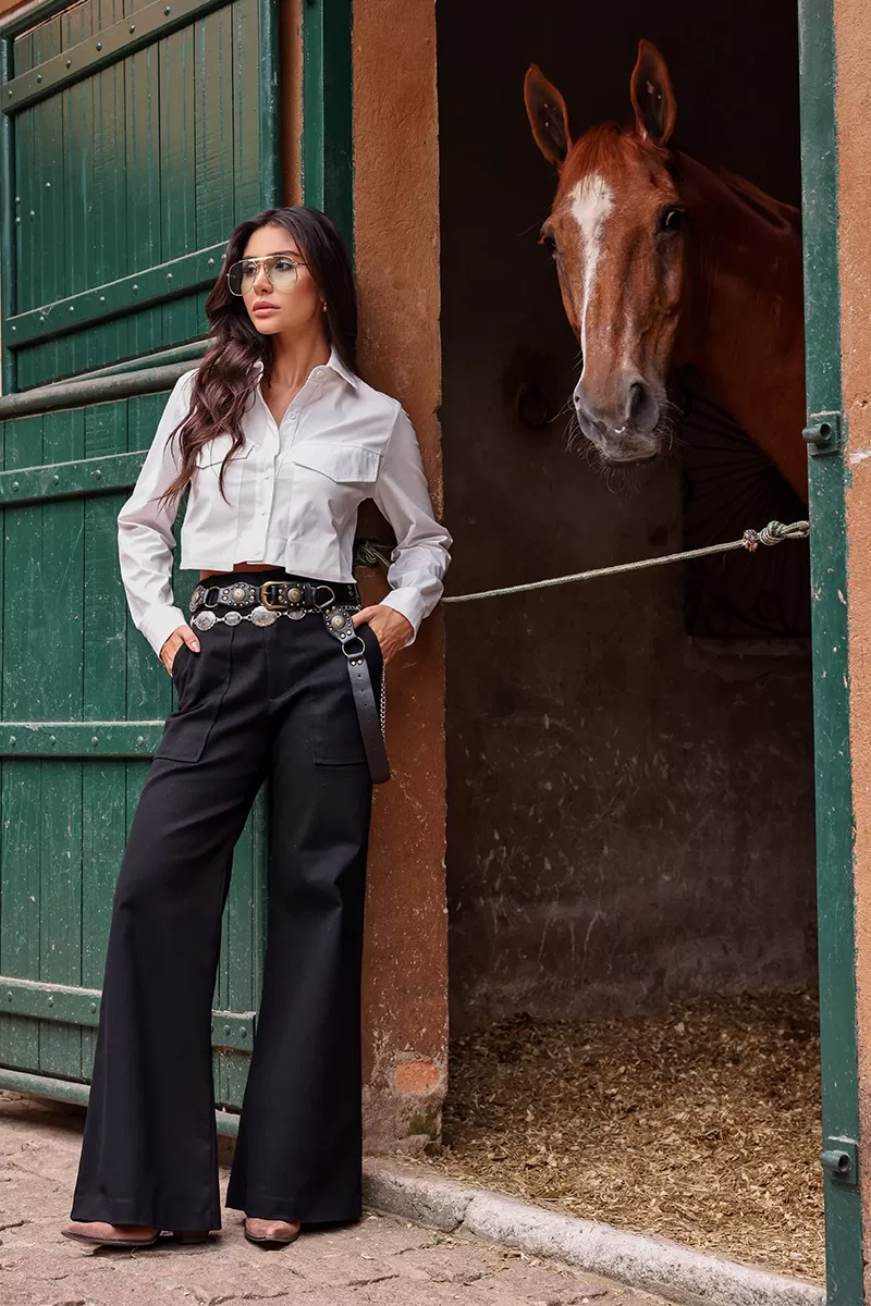 Dot Clothing - Dot Clothing Mandi Twill Pants Black - 2635PRETO