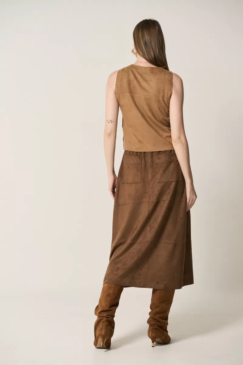 Hidrogênio - REGATA A FIO  SUEDE BEGE NUT - 20296296