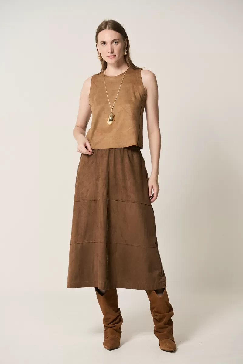 Hidrogênio - REGATA A FIO  SUEDE BEGE NUT - 20296296