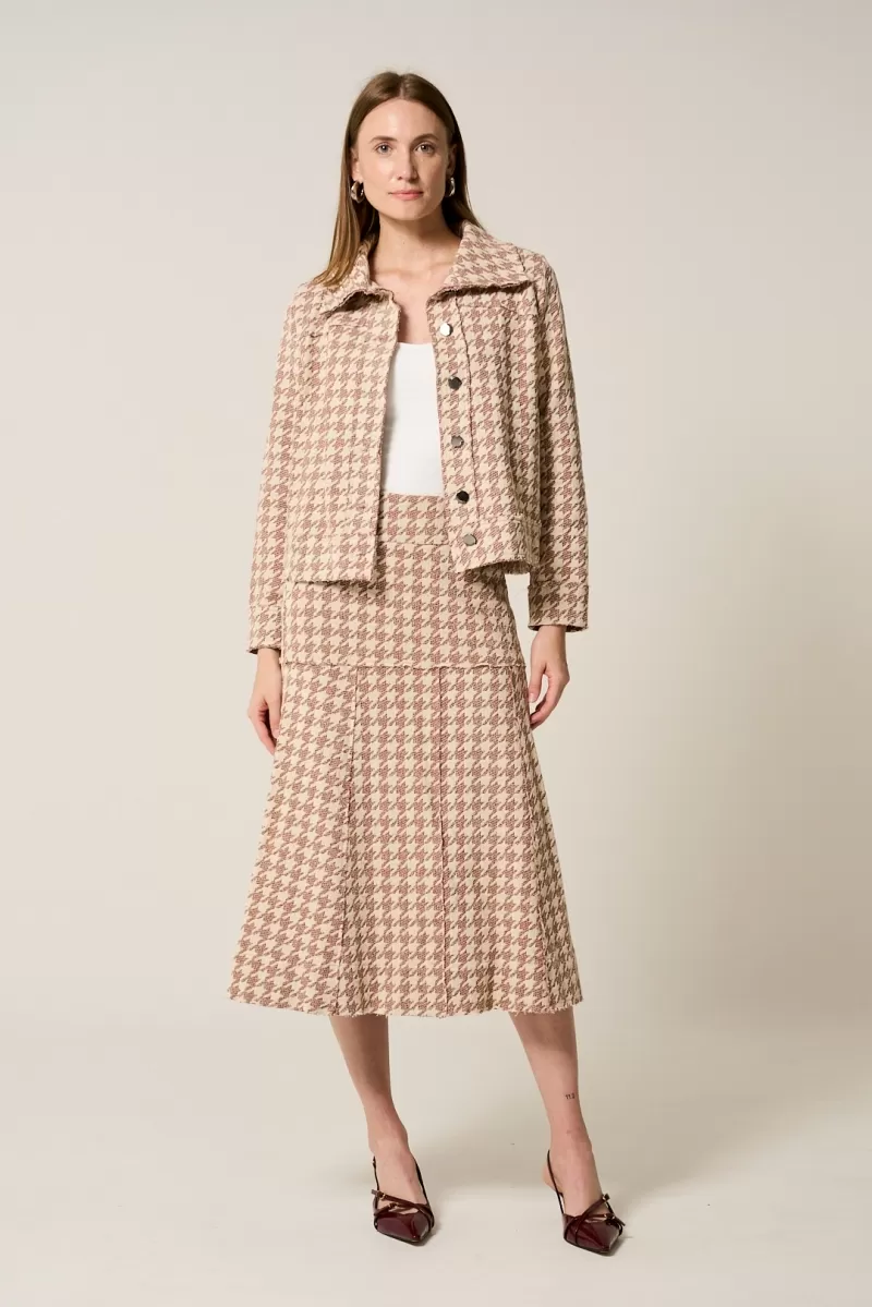 Hidrogênio - SAIA GODE C/ PALA E RECORTES A FIO MARROM - 20295031