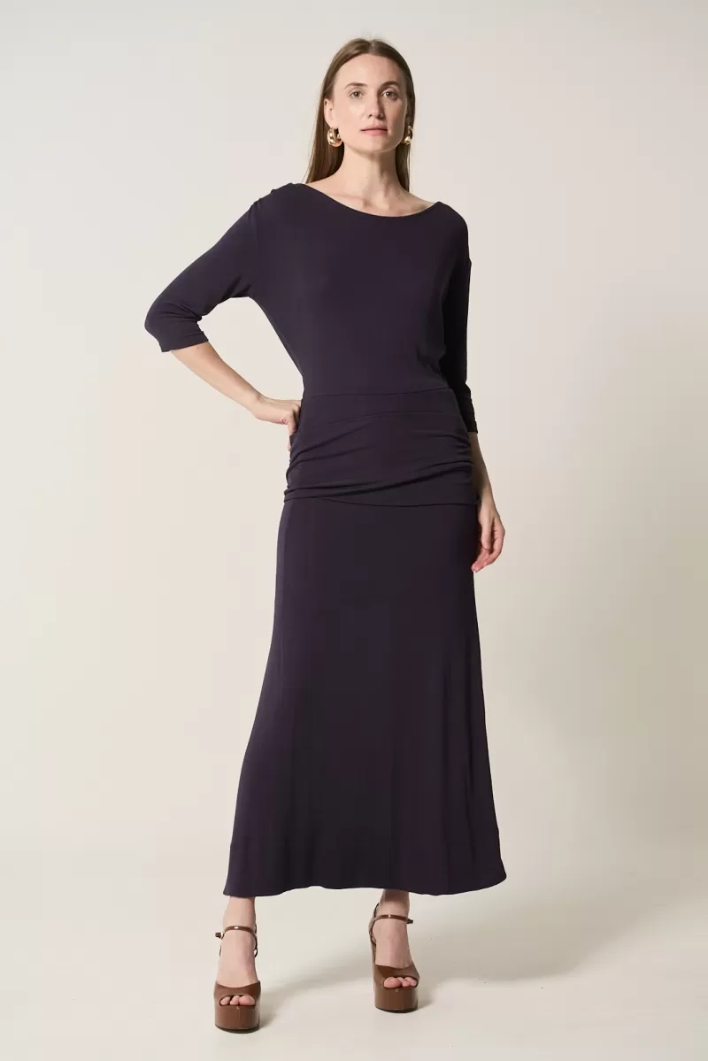 Hidrogênio - NAVY ASYMMETRICAL SHOULDER DRESS - 20284004