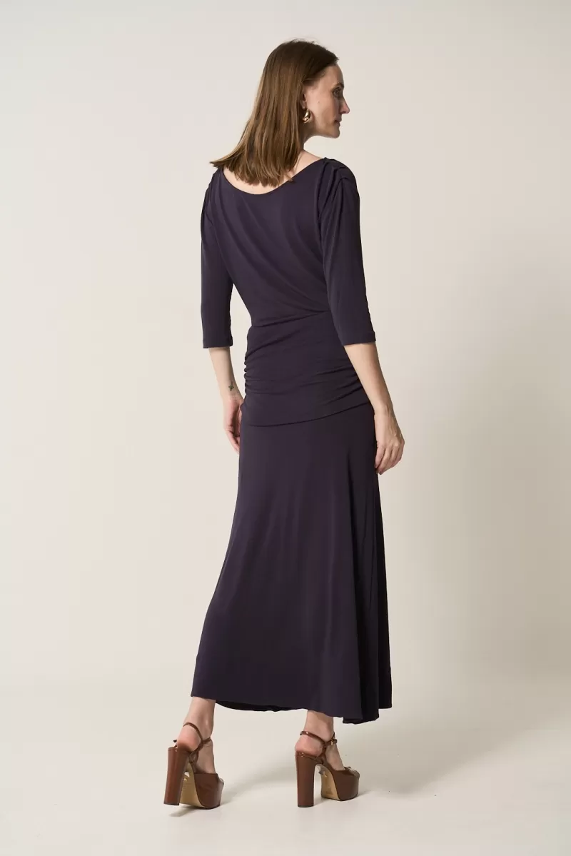 Hidrogênio - NAVY ASYMMETRICAL SHOULDER DRESS - 20284004