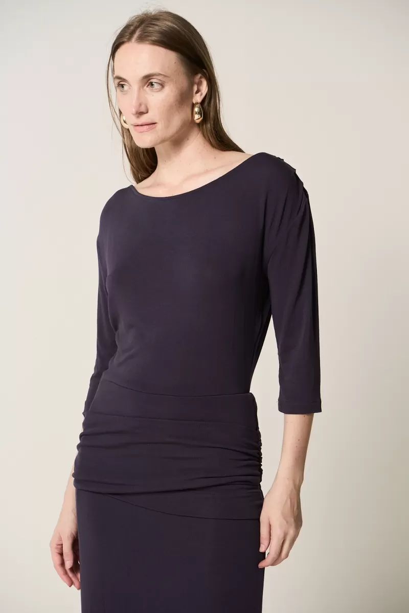 Hidrogênio - NAVY ASYMMETRICAL SHOULDER DRESS - 20284004