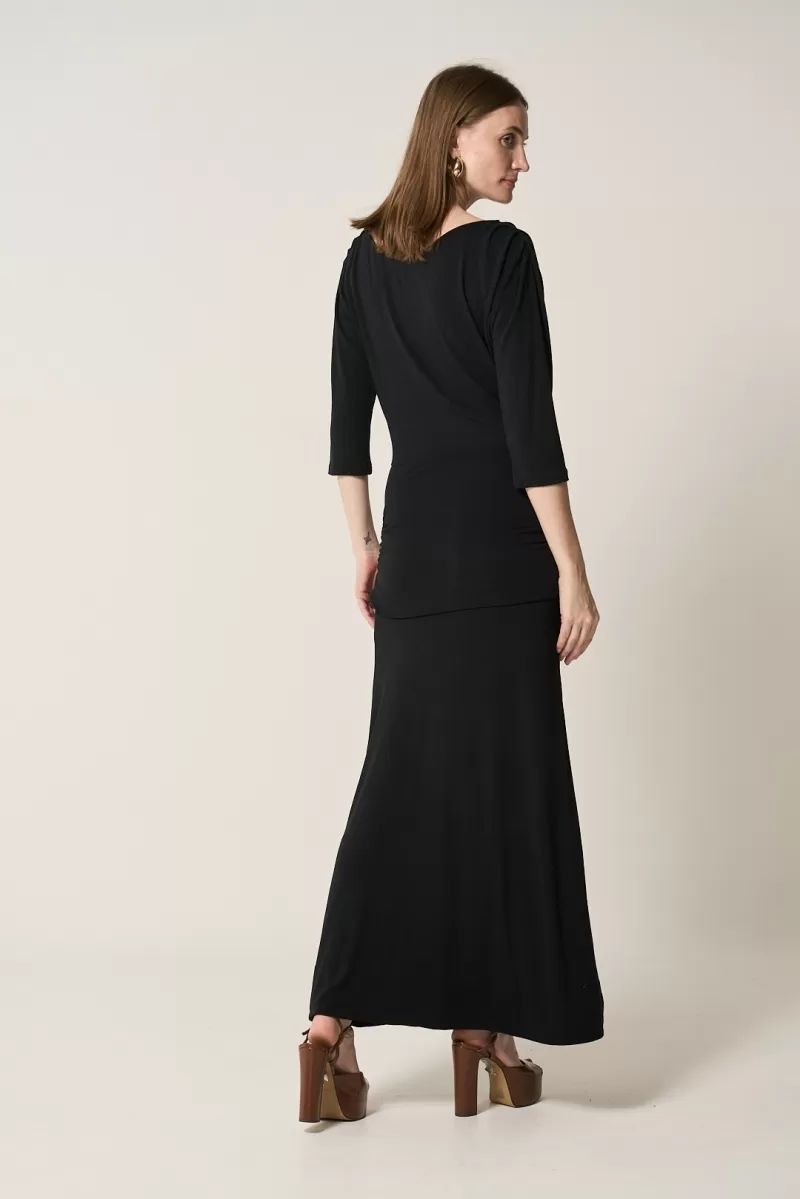 Hidrogênio - BLACK ASYMMETRICAL SHOULDER DRESS - 20284001