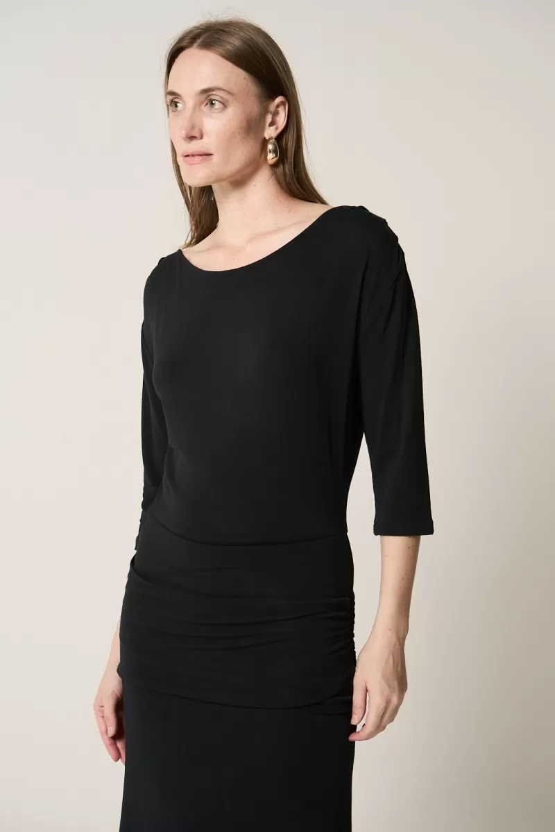 Hidrogênio - BLACK ASYMMETRICAL SHOULDER DRESS - 20284001