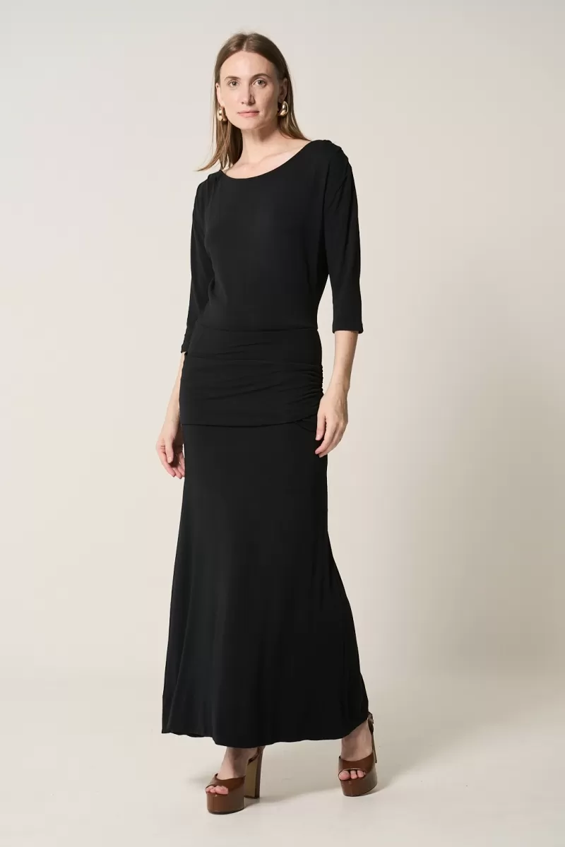 Hidrogênio - BLACK ASYMMETRICAL SHOULDER DRESS - 20284001