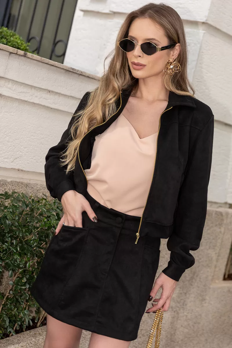 Miss Misses - Nadia Short Skirt with Caramel Coast Zipper - 54549001