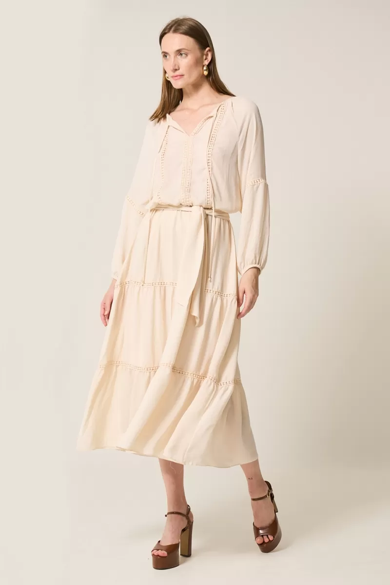 Hidrogênio - VESTIDO FRANZIDO BUFANTE OFF WHITE - 20285018