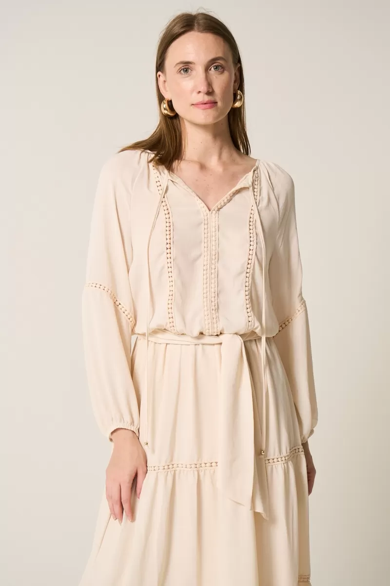 Hidrogênio - VESTIDO FRANZIDO BUFANTE OFF WHITE - 20285018