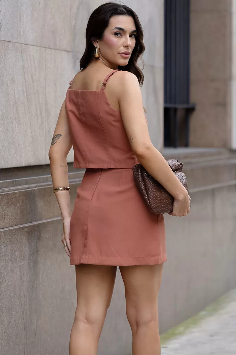 Miss Misses - Naiara Shirt with EC Straps and Caramel Buttons - 54505134