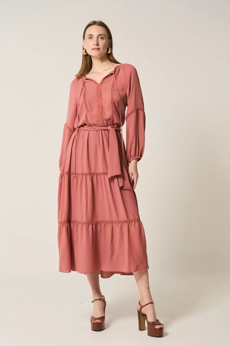 Hidrogênio - VESTIDO FRANZIDO BUFANTE ROSE - 20285070