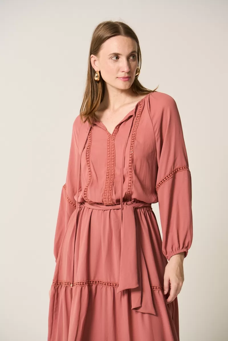 Hidrogênio - VESTIDO FRANZIDO BUFANTE ROSE - 20285070