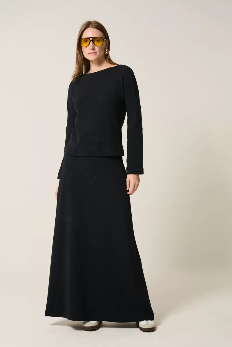 Hidrogênio - BLUSA MANGA EVASÊ C/ OMBRO CAIDO PRETO - 20313001