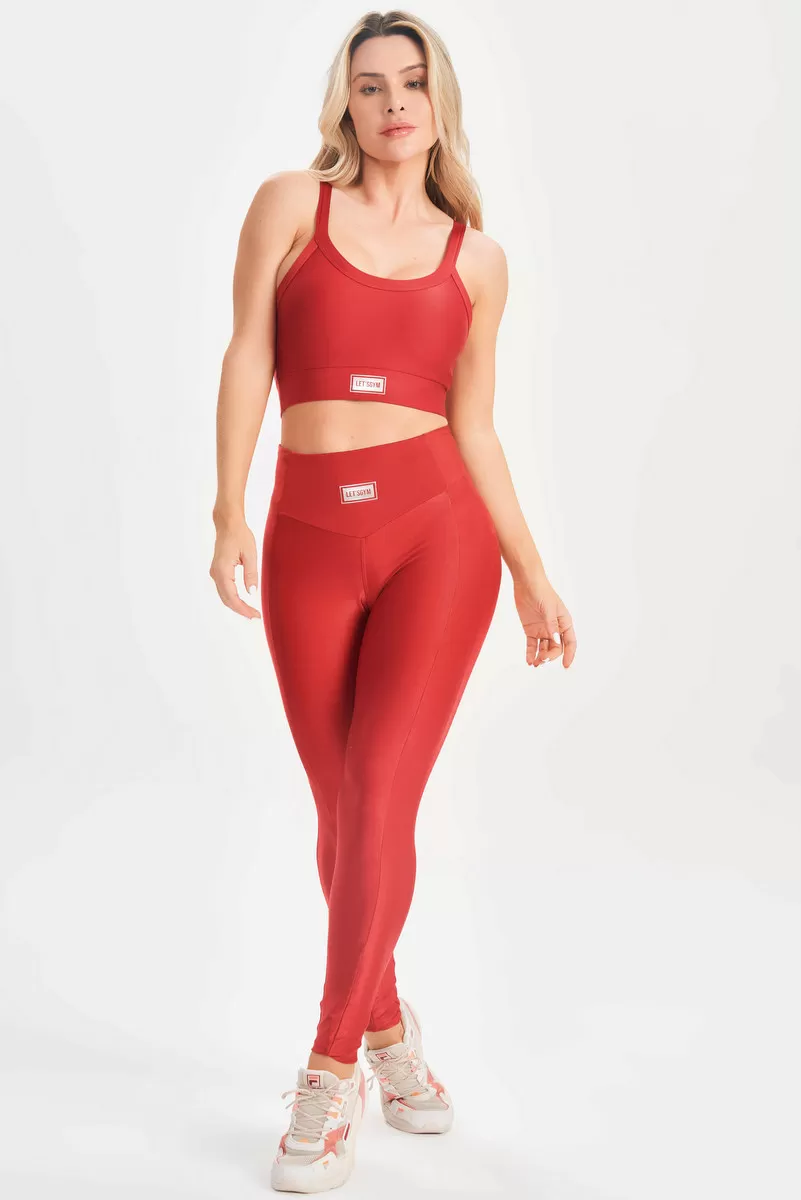 Lets Gym - Top Bright Vermelho - 2141BVM