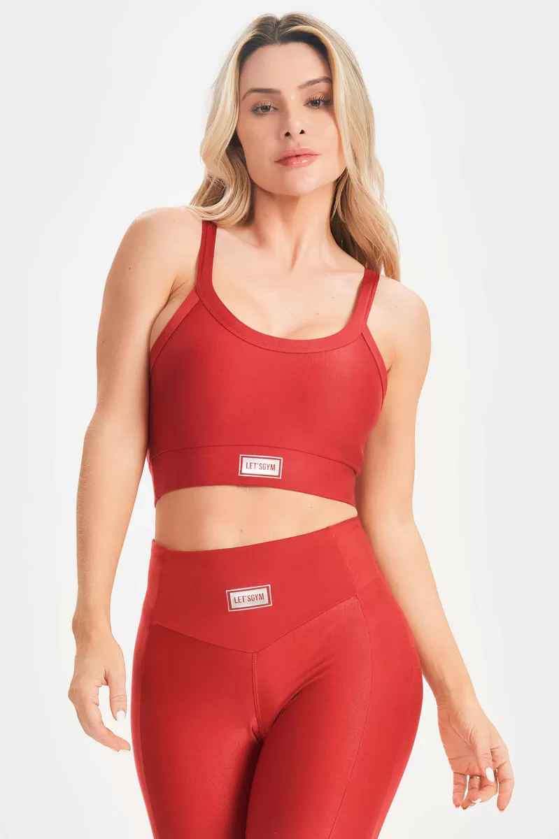 Lets Gym - Top Bright Vermelho - 2141BVM