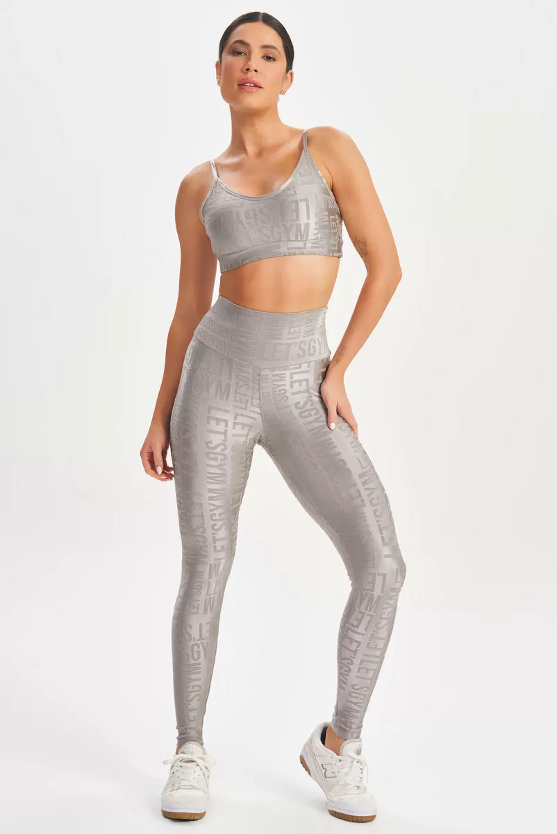 Lets Gym - Top Velvet Name Gray - 2627CZ