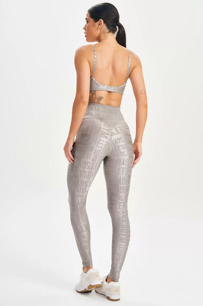 Lets Gym - Top Velvet Name Gray - 2627CZ