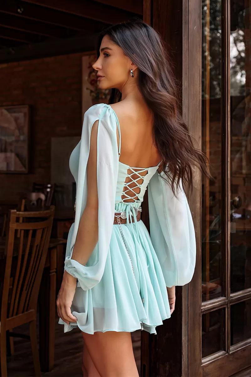 Dot Clothing - Dot Clothing Hanna Removable Sleeve Romper Aqua Green - 2629VERDE