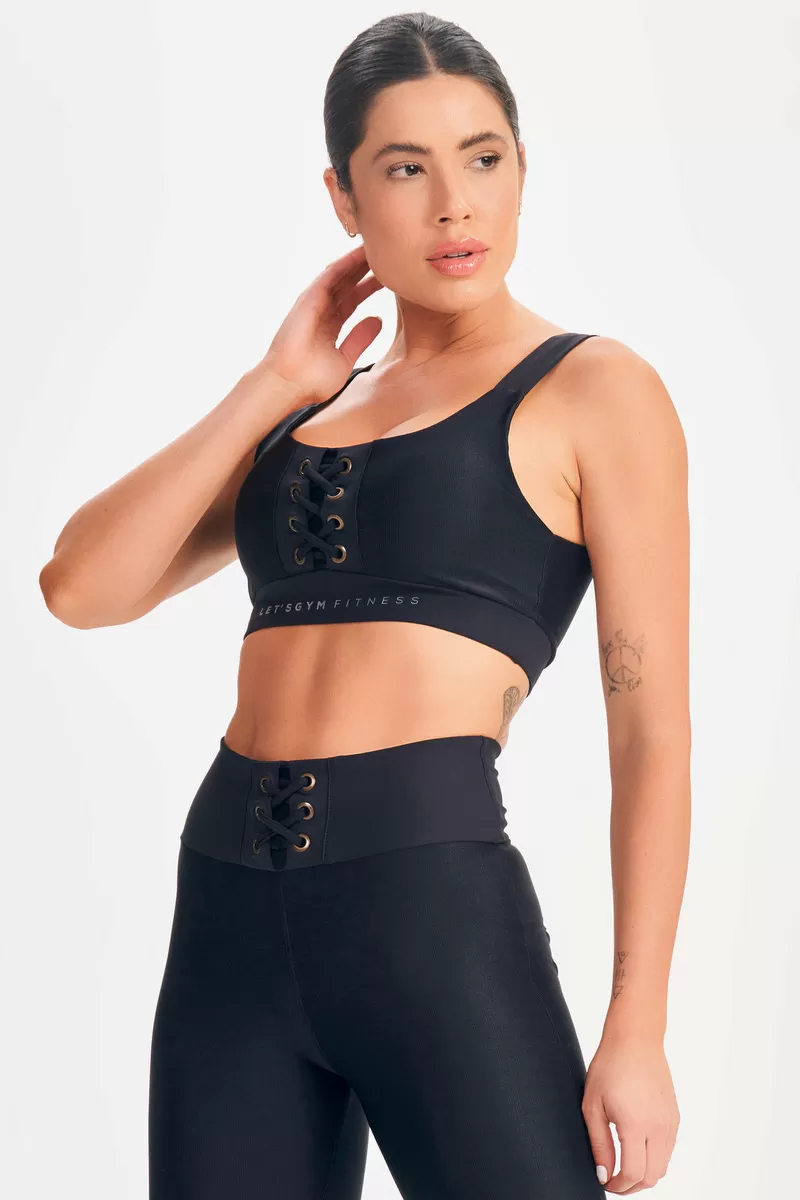 Lets Gym - Black Refine Top - 2691PT