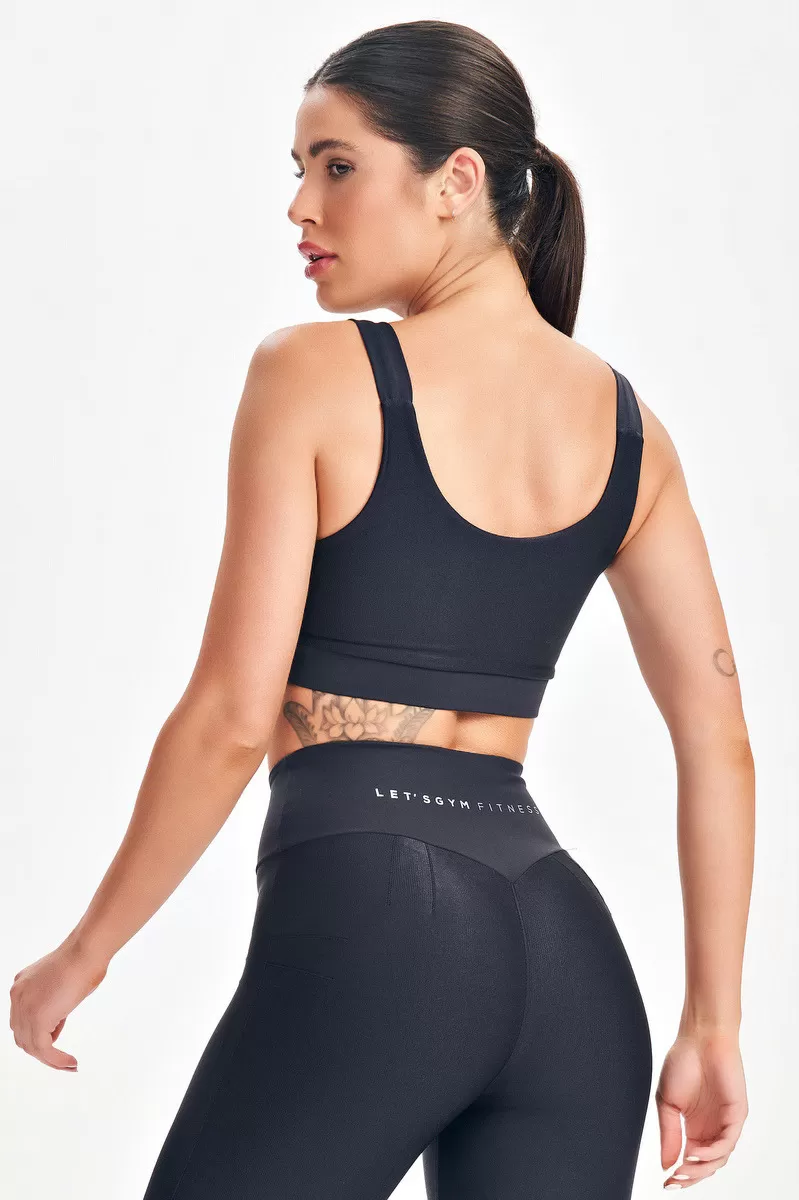 Lets Gym - Black Refine Top - 2691PT