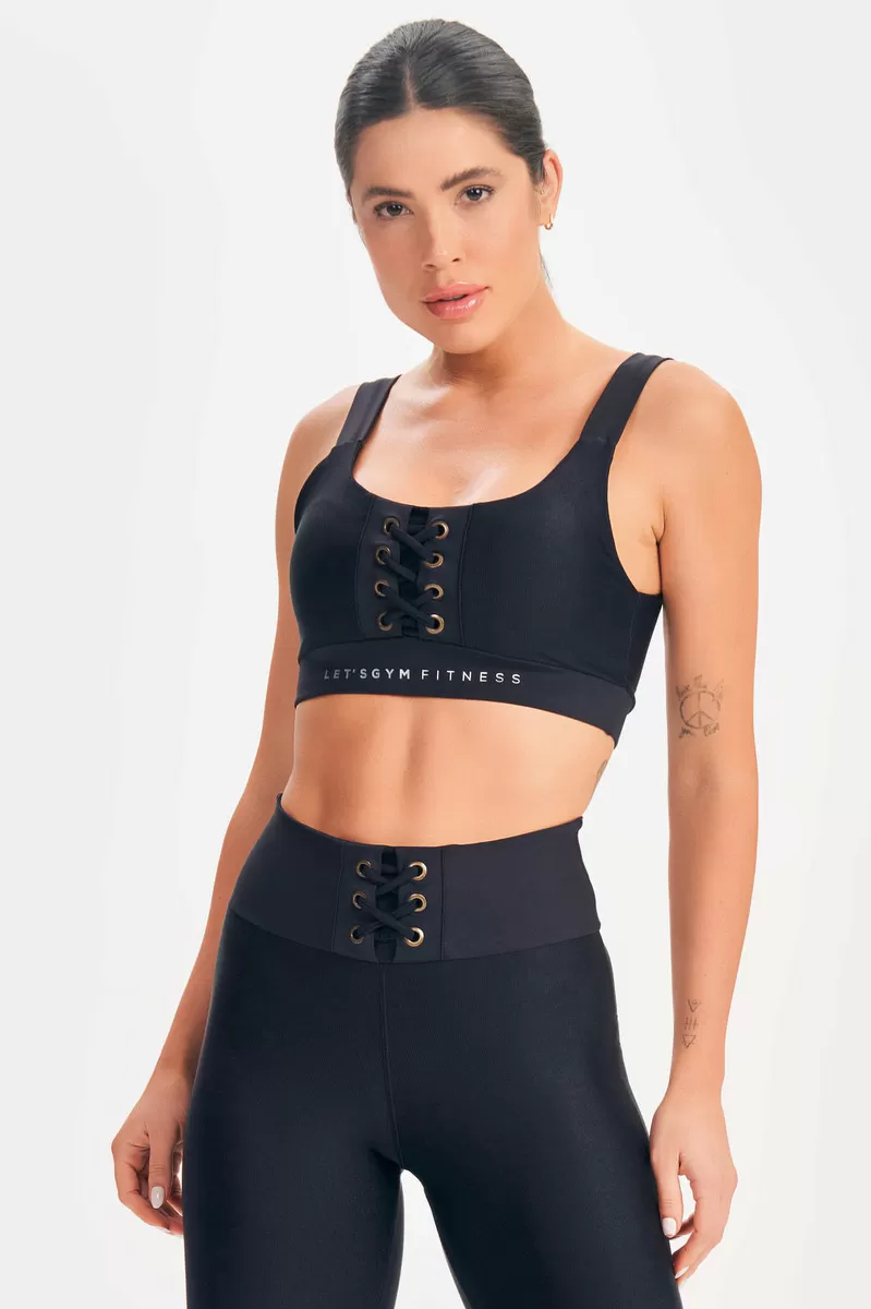 Lets Gym - Black Refine Top - 2691PT