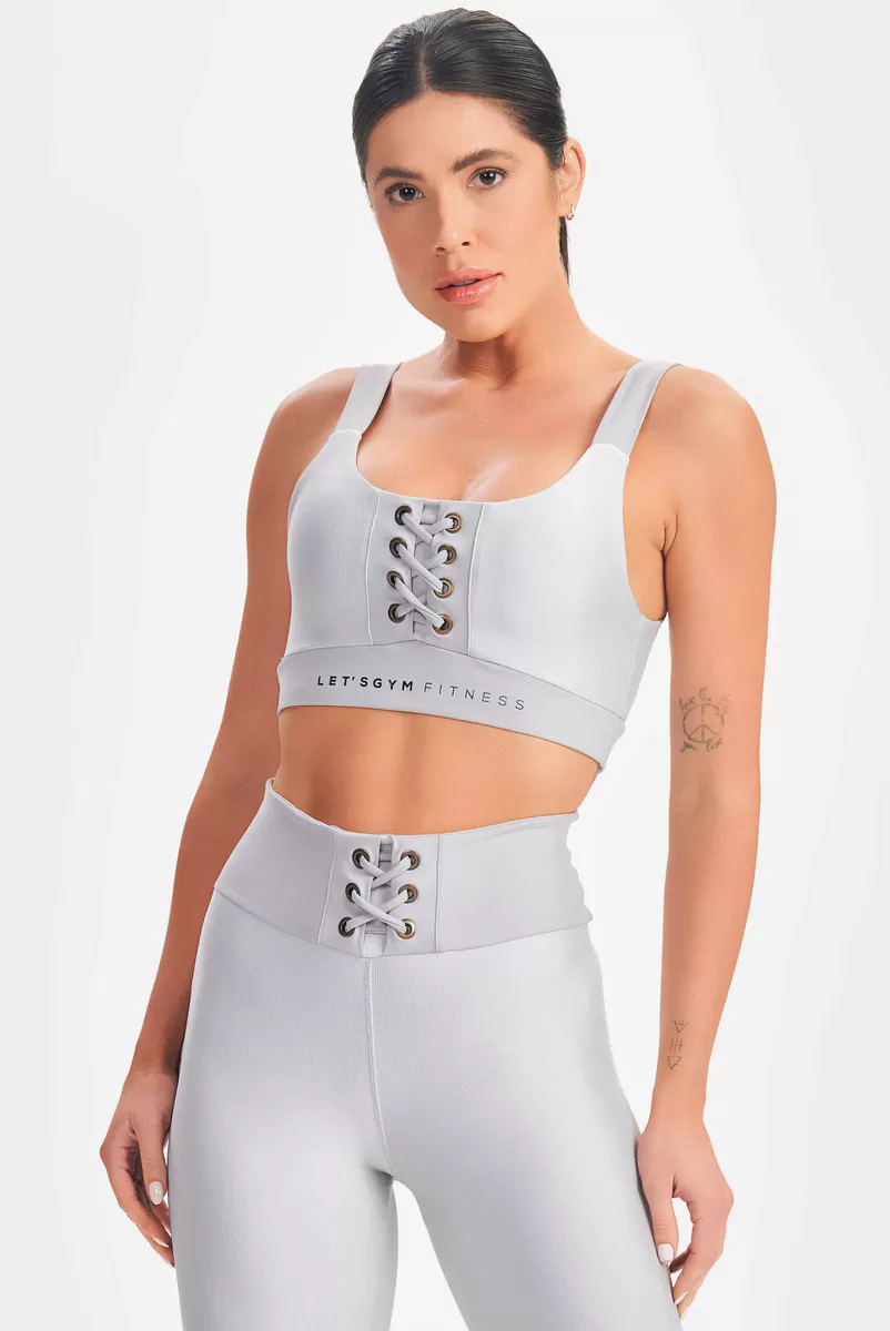 Lets Gym - Top Refine Cinza - 2691PR