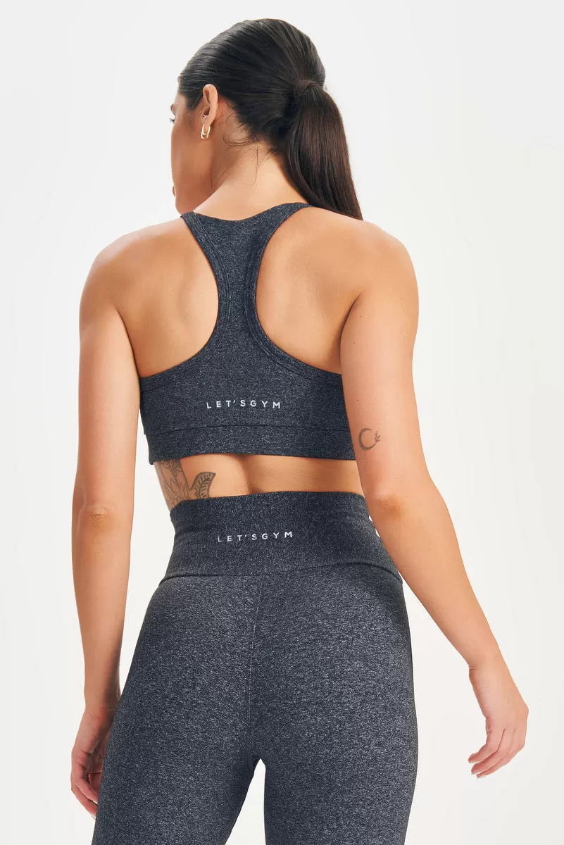 Lets Gym - Top Basic Fusion Cinza Mescla - 2616ME