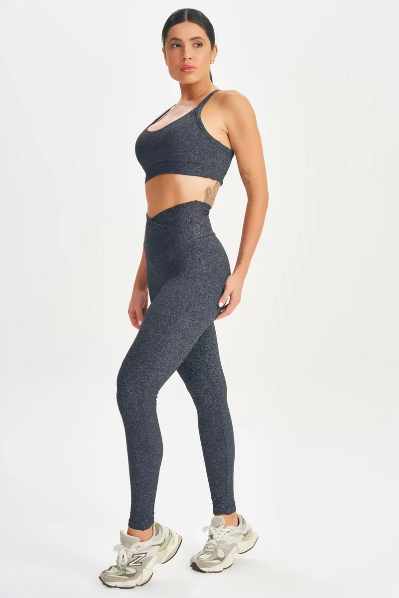 Lets Gym - Top Basic Fusion Cinza Mescla - 2616ME