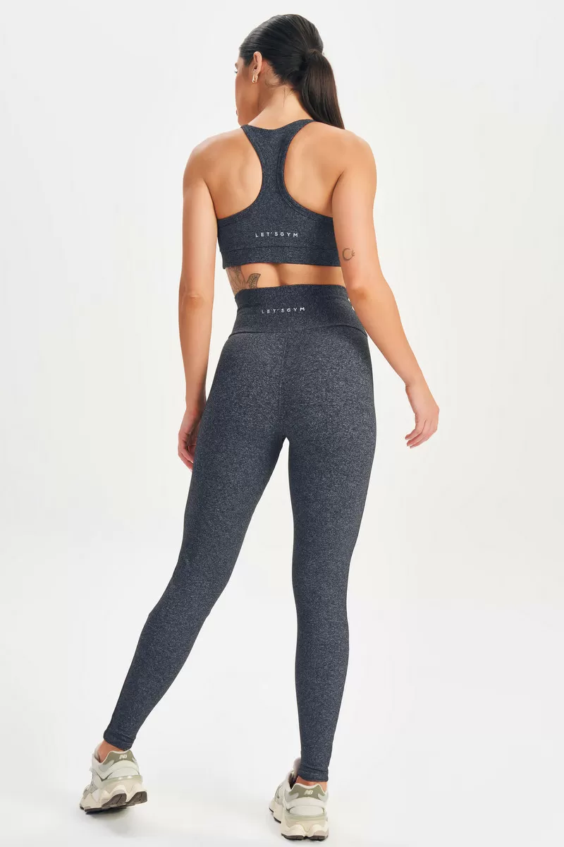 Lets Gym - Top Basic Fusion Cinza Mescla - 2616ME