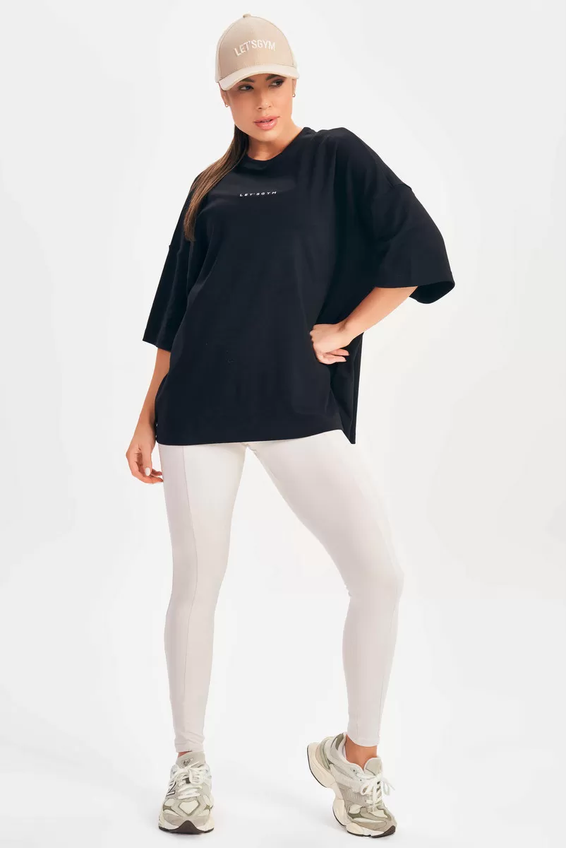 Lets Gym - Camiseta Oversized Basic Flex Preta - 2626PT