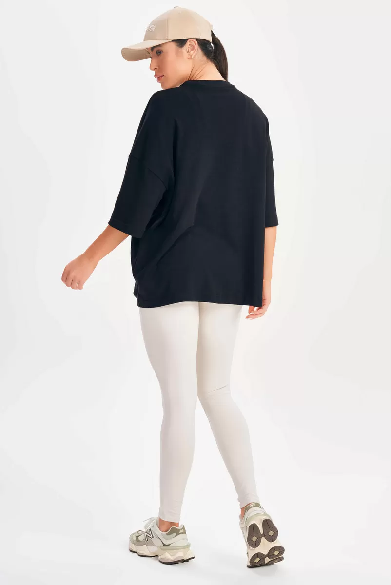 Lets Gym - Camiseta Oversized Basic Flex Preta - 2626PT