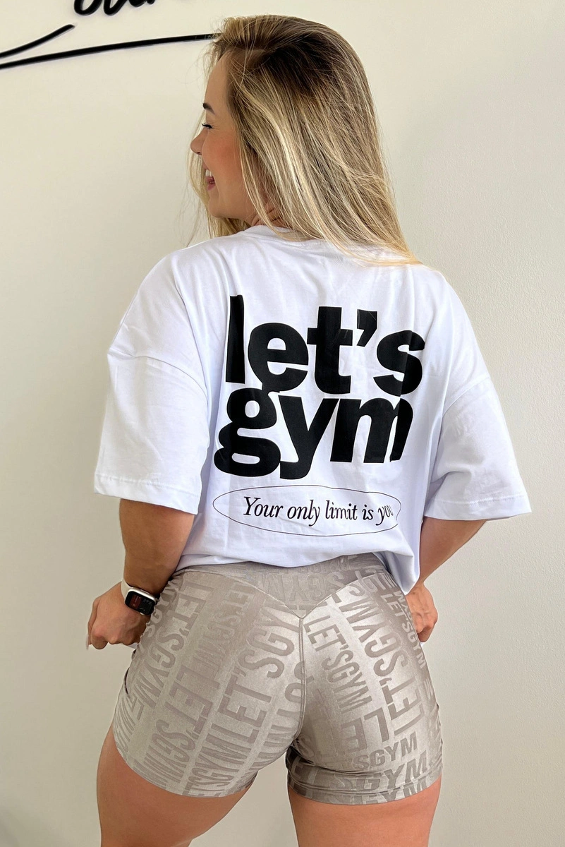 Lets Gym - Camiseta Oversized Only Limit Branco - 2693BR