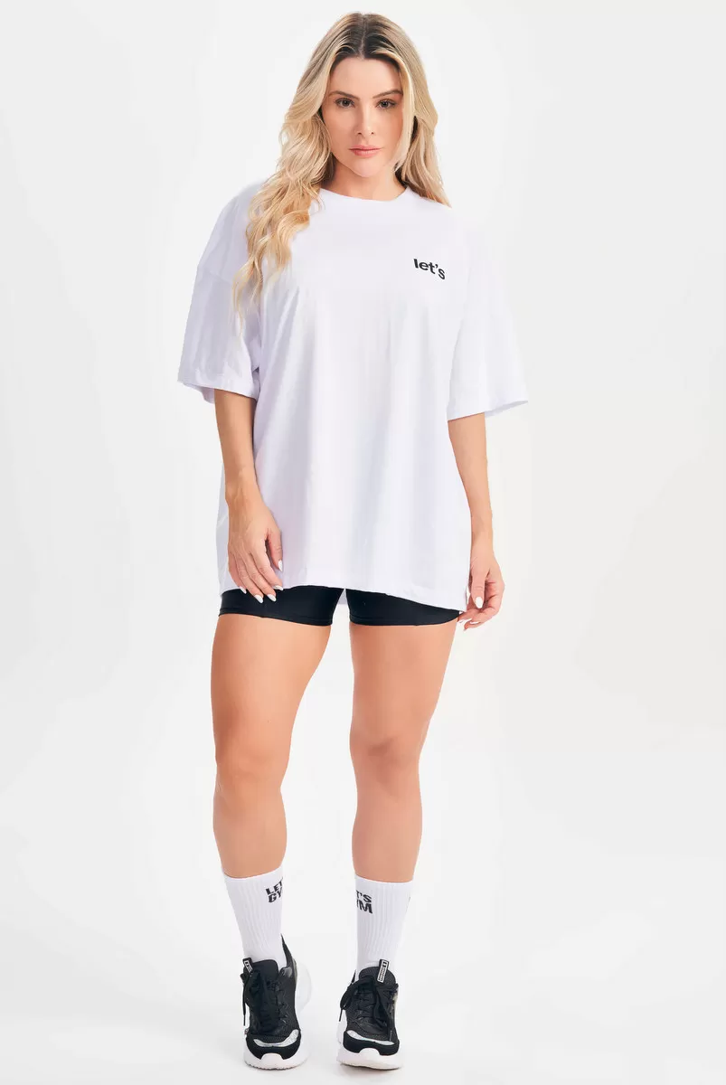Lets Gym - Camiseta Oversized Only Limit Branco - 2693BR