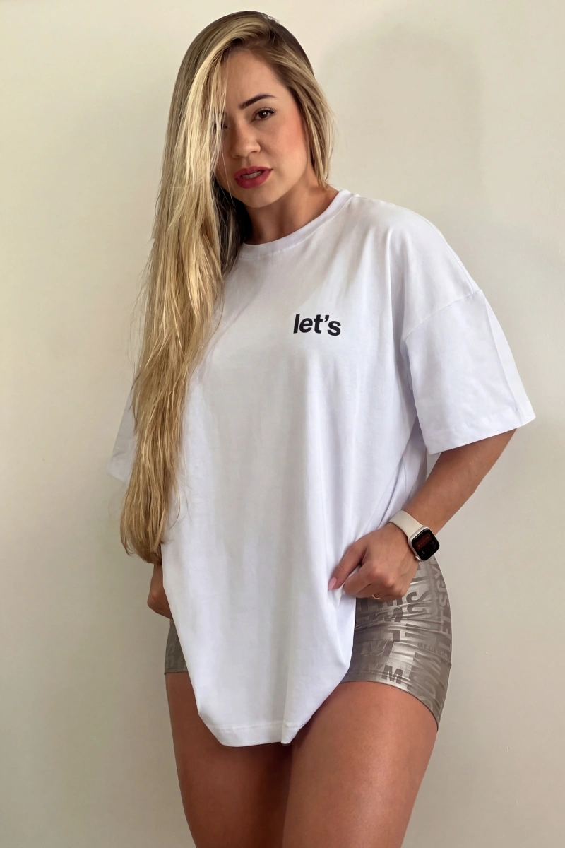 Lets Gym - Camiseta Oversized Only Limit Branco - 2693BR