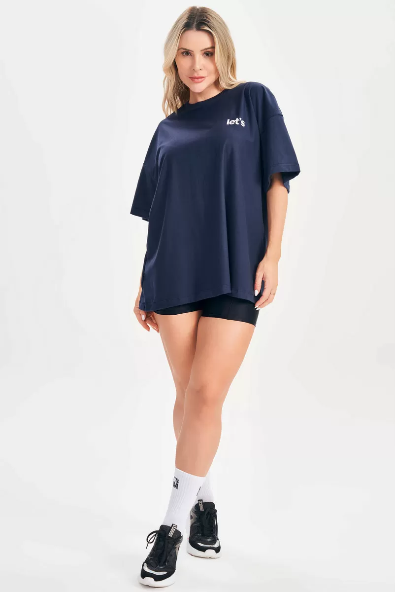 Lets Gym - Camiseta Oversized Only Limit Azul - 2693AZ