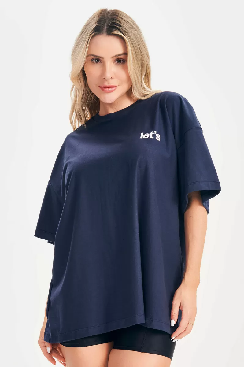Lets Gym - Camiseta Oversized Only Limit Azul - 2693AZ