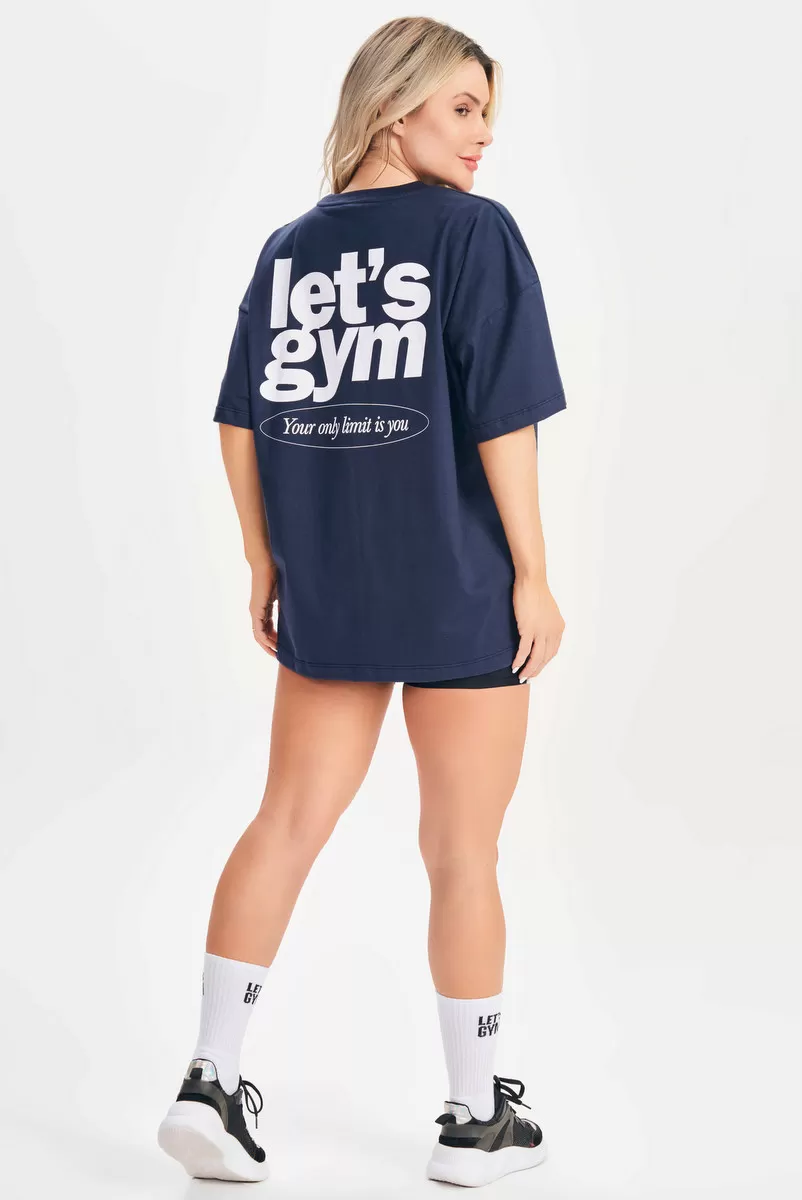 Lets Gym - Camiseta Oversized Only Limit Azul - 2693AZ