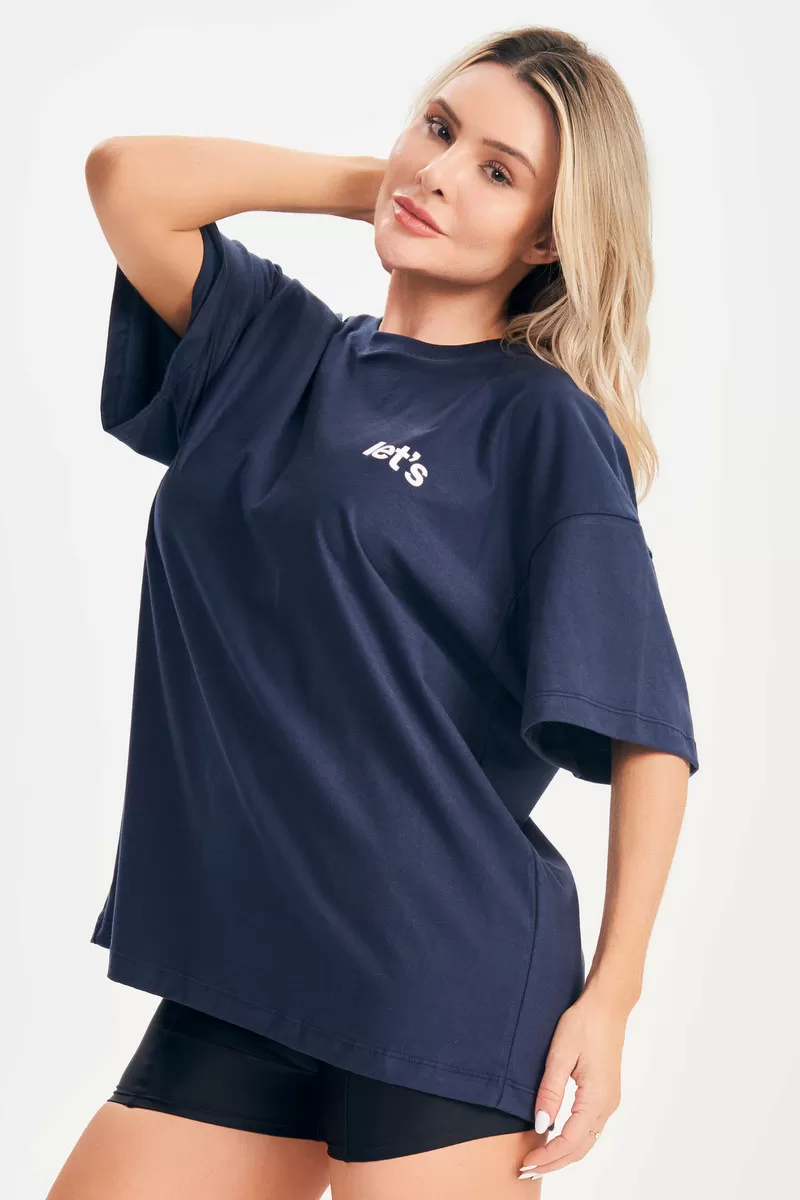 Lets Gym - Camiseta Oversized Only Limit Azul - 2693AZ