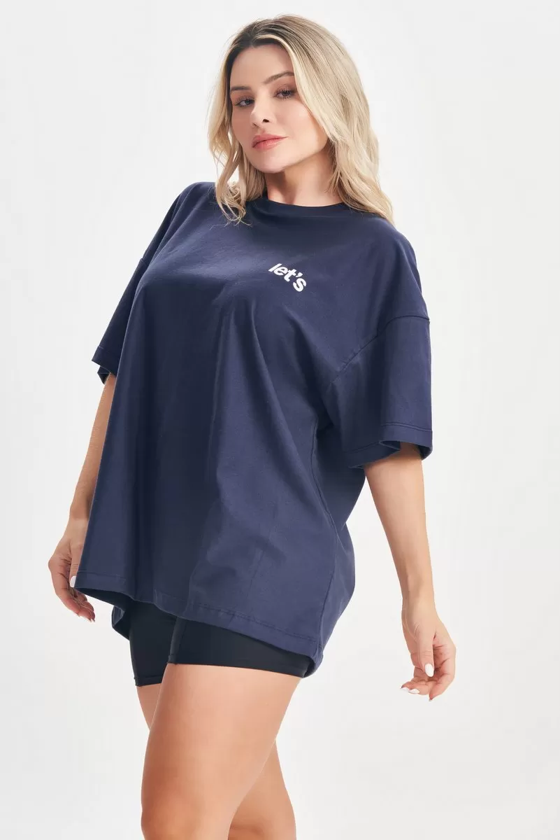 Lets Gym - Camiseta Oversized Only Limit Azul - 2693AZ