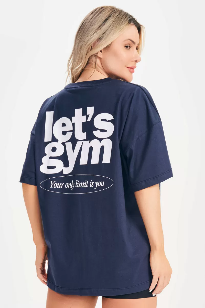 Lets Gym - Camiseta Oversized Only Limit Azul - 2693AZ