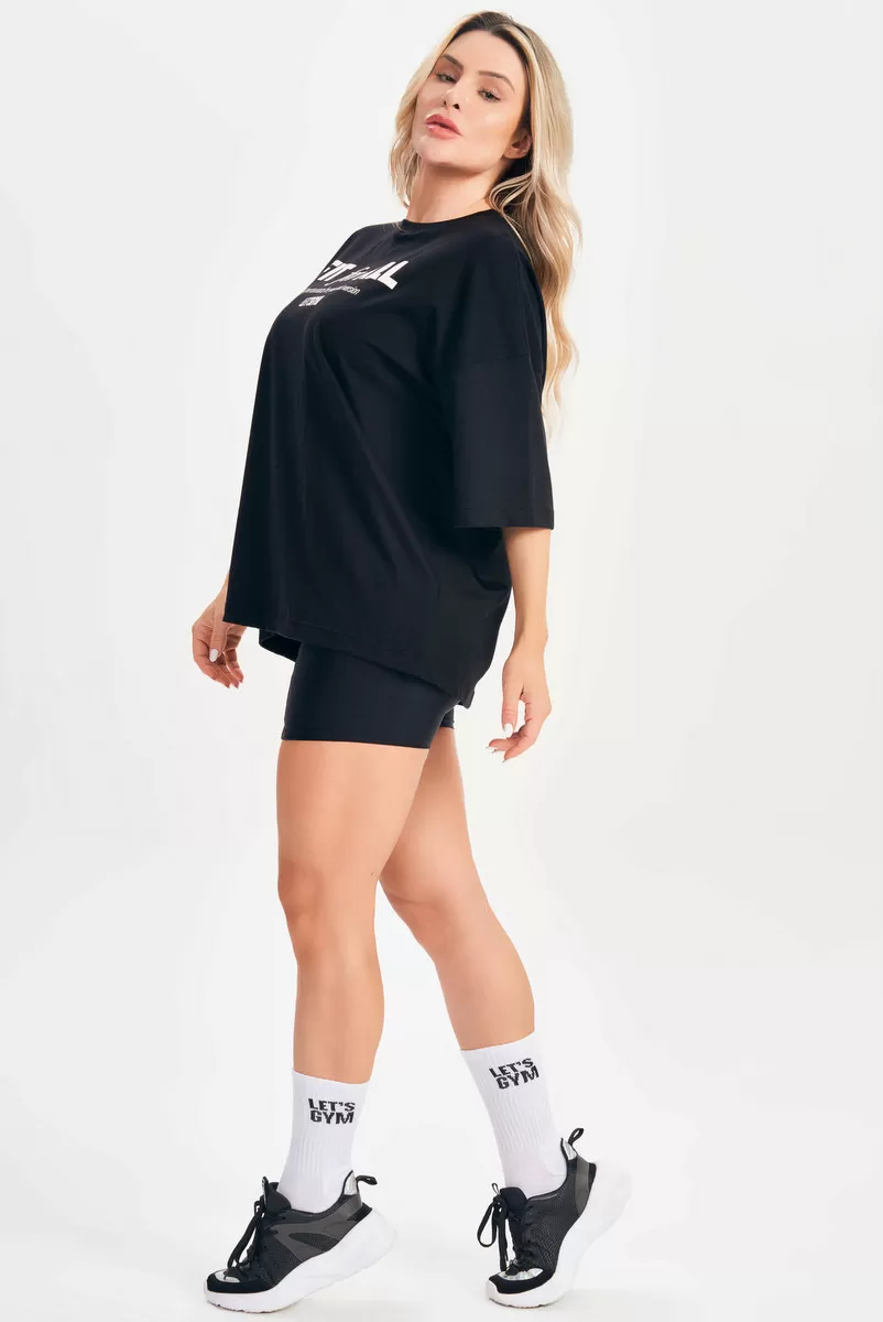 Lets Gym - Camiseta Oversized Fit For All Preto - 2694PT