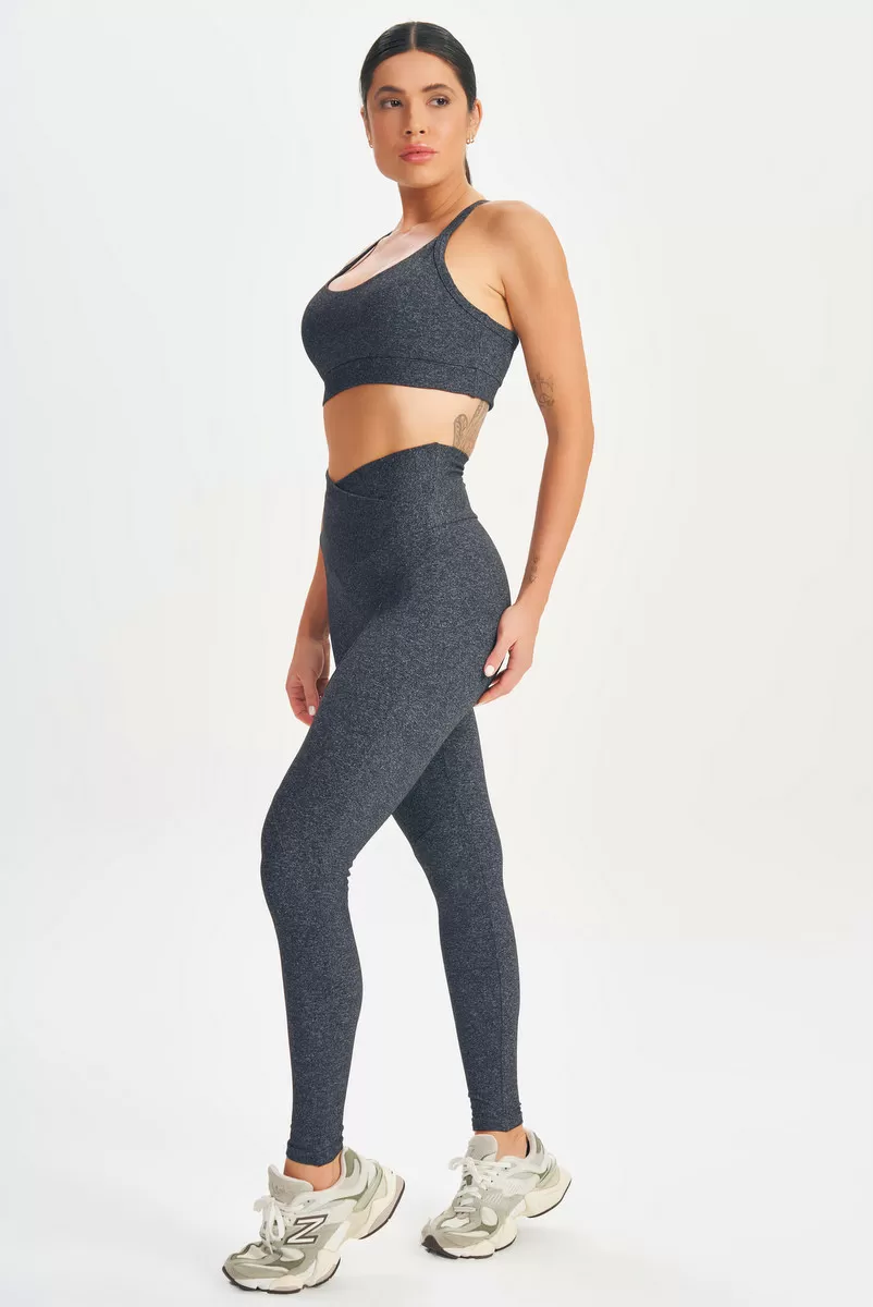 Lets Gym - Legging Basic Fusion Mescla Escuro - 2617ME